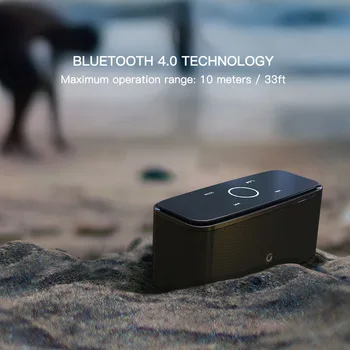 DOSS SoundBox Control Tactil Bluetooth Speaker 2*6W Portabile, fără Fir, Difuzoare Stereo Cutie de Sunet cu Bass si Microfon încorporat
