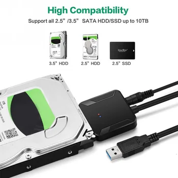 SSD extern HDD Adaptor USB 3.0 la SATA 3, Cablu Sata, Adaptor USB pentru a Converti Cabluri Suport de 2.5 sau 3.5 Inch Converter Stoc Fierbinte