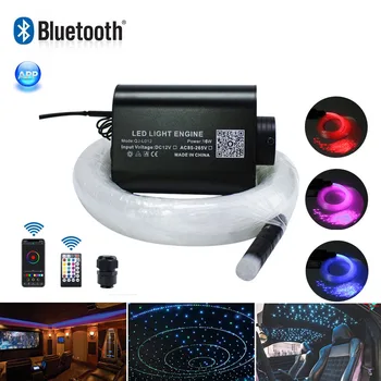 Sunet Activ Fibra Optica Lumini de Control Bluetooth APP 16W RGBW RF Controller-Cablu de Fibră Optică Stele Efect de Plafon Lumina