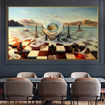 Salvador Dali (Salvador Dali) tabla de sah, pictura pe panza, pe marea arta pictura pe perete artă modernă decor acasă