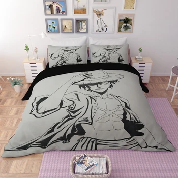 DX Luffy Ace Frăția de Desene animate Anime set de lenjerie de Pat duvet cover-O singură Bucată mângâietor seturi de lenjerie de pat lenjerie de pat lenjerie de pat (NU foaie)