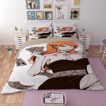 DX Luffy Ace Frăția de Desene animate Anime set de lenjerie de Pat duvet cover-O singură Bucată mângâietor seturi de lenjerie de pat lenjerie de pat lenjerie de pat (NU foaie)