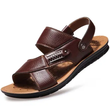 ZYYZYM Bărbați Sandale de Vară Fierbinte de Vânzare din Piele de Moda Clasice, Papuci de casă, Sandale Om Non-alunecare Barbati Pantofi de Plaja Plus Dimensiune 38-48