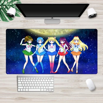 Mare Sailor Moon Otaku Anime Mouse Pad XL Desene animate Fata Sexy 60x30cm Gaming Mousepad Gamer Durabil de Blocare Marginea Calculator Mat