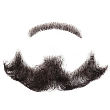 AOOSOO Mustață Falsă În Viața de zi cu Zi de filme Video Producție de Televiziune Dantela Om Peruca de Păr Fals Manual de Barba