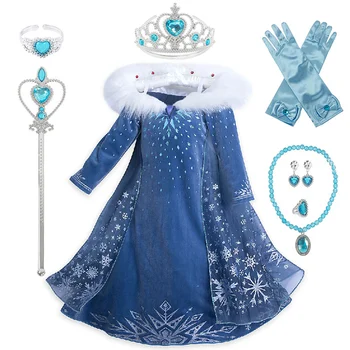 Fete Elsa Rochie Snow Queen Costume Pentru Copii Cosplay Rochii Princess Birthday Party Dress Vestidos Copii Fete De Îmbrăcăminte