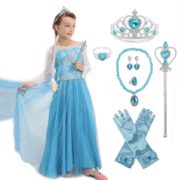 Fete Elsa Rochie Snow Queen Costume Pentru Copii Cosplay Rochii Princess Birthday Party Dress Vestidos Copii Fete De Îmbrăcăminte