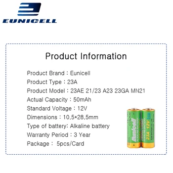 50pcs=10 Carduri de 12V 23A Uscat Baterii Alcaline 21/23 A23 E23A MN21 MS21 V23GA L1028 Pentru Jucărie Soneria de Control de Înaltă Tensiune Baterii