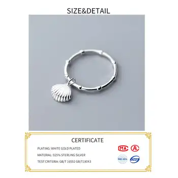 INZATT Real 925% de Argint Coajă Minimalist Inel Pentru Femei Petrecerea de Ziua Clasic Bijuterii Fine Geometrice Accesorii Cadou