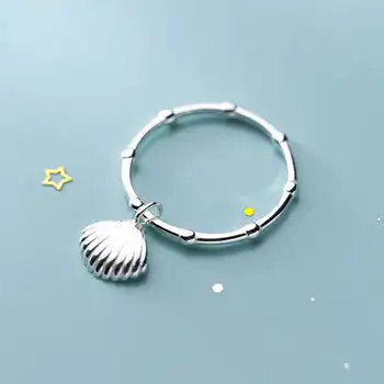 INZATT Real 925% de Argint Coajă Minimalist Inel Pentru Femei Petrecerea de Ziua Clasic Bijuterii Fine Geometrice Accesorii Cadou