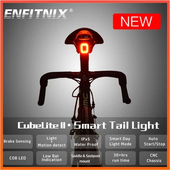 ENFITNIX Cubelite 2 Biciclete Lanterna Bicicleta din Spate Smart Stopul de Frână de Detectare Impermeabil LED-uri Lumina de Zi Stopurile din Spate