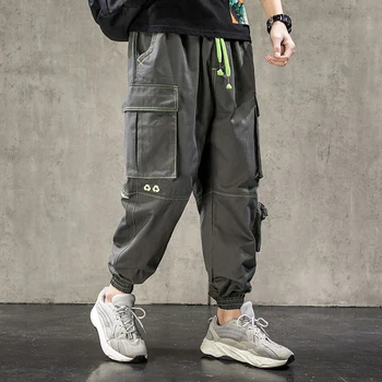 SingleRoad Mens Cargo Pantaloni Joggers Bărbați 2020 Gri Buzunare Laterale Hip Hop Japonez Harajuku Streetwear Pantaloni Sex Masculin Pantaloni Pentru Bărbați