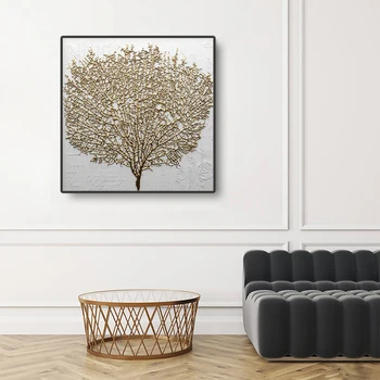ZYGALLOP Abstract Copac de Aur, opere de Artă Plat Panza de Imprimare Postere de Arta de Perete Moderne Cameră Pictura Decor Scandinav Decor Acasă