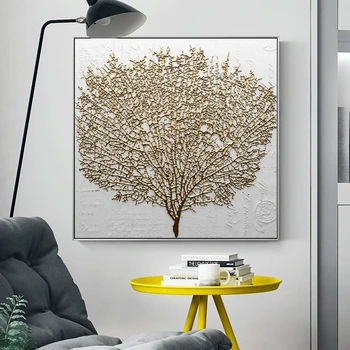 ZYGALLOP Abstract Copac de Aur, opere de Artă Plat Panza de Imprimare Postere de Arta de Perete Moderne Cameră Pictura Decor Scandinav Decor Acasă