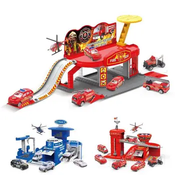 DIY cu masini 3D de parcare Jucării de poliție inginerie foc camion parcare model Asamblat jucarii pentru copii de Ziua de nastere Copii