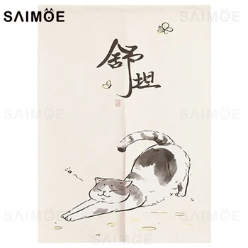 Japoneze Noren Cortina Ușii Cat Fengshui Tipărite Ușă Perdea Bucatarie Dormitor Intrare Decor Costomized Agățat Perdele