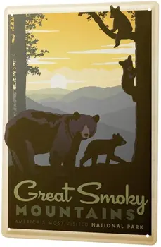 ÎNCEPÂND cu anul 2004 Tin Semn Placa de Metal Decorativa Semn Decor Acasă Placi Decor de Perete Aventurier Parcul Național Great Smoky Mountains