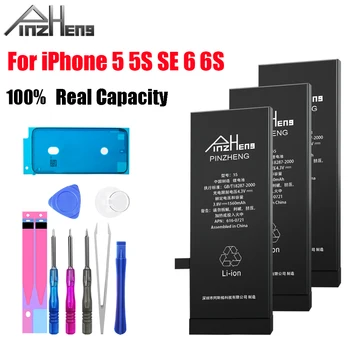 PINZHENG Capacitatea Reală de Baterie de Telefon Pentru iPhone 5 5S SE 6 6S Înlocuire Bateria Cu Instrumente Kit de 0 Ciclul Moble Bateria Telefonului