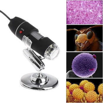 8LED 1600x USB Microscop Digital Electronic Lentilă Lumină Biologice Lupa Endoscop cu Camera Video Suport