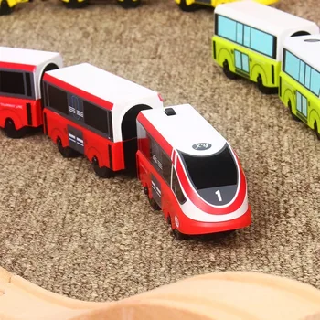 Copii Tren Electric Jucarii Set de Tren Magnetic turnat sub presiune Slot Jucărie pentru a se Potrivi Standard de Lemn de Cale ferată de Lemn Set de cale Ferată Bri-o