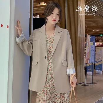 Coreeană liber supradimensionat Split Sleeve blazer pentru femei din Bumbac birou poarte Costum Formal Jachete plus dimensiunea Femei Casual Haine S0061