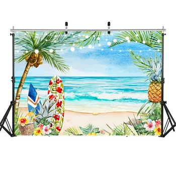 Vara plaja de fundal cocount copac fondul pentru fotografie, pictură în ulei nou-născut sedinta foto placă fotografică video