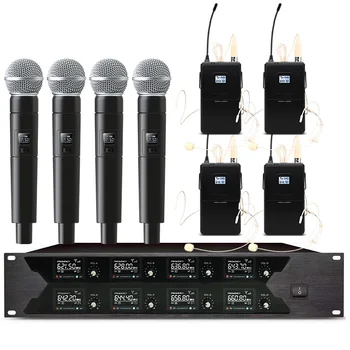 Profesionale wireless microfon pe 8 canale portabil microfon lavaliera microfon pentru biserica activitate în aer liber etapă microfon