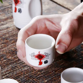 Sake-Ul Japonez Set, 7 Piese Dragul Set De Pictat Design Porțelan, Ceramică Tradițională, Cani Ceramice Meserii Pahare De Vin Cutie De Cadou