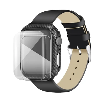Se acoperă Pentru Apple Watch Caz 5 4 3 44mm 40mm iwatch 42mm 38mm &sticlă de Protecție Spoiler de Carbon, Accesorii ceas