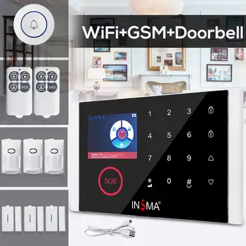9 Limbi Wireless de Acasă de Securitate WIFI GSM GPRS sistem de Alarma Kituri de Control de la Distanță APP Braț, Dezarma RFID Senzorului de a Detecta Usa Set