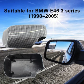 1 Pereche de Fibra de Carbon de Imprimare Auto Oglinda retrovizoare Capac pentru BMW E46 Seria 3 1998-2005 Partea de Înlocuire Capace Oglinda