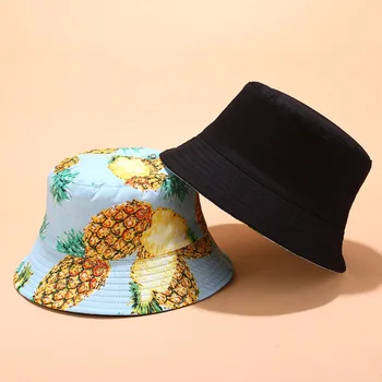 Noi Europeană American tropicale tipărite de fructe model pescar pălărie de sex feminin de vară în aer liber de sport umbrelă de soare, pălării de petrecere a timpului liber găleată pălărie