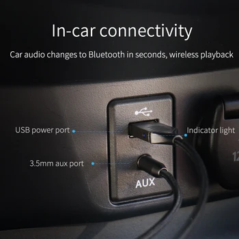 Hagibis Bluetooth 5.0 Receptor Masina AUX Jack de 3,5 mm Adaptor Wireless Cablu Audio Pentru Boxe Casti Hands Free Call de navigare