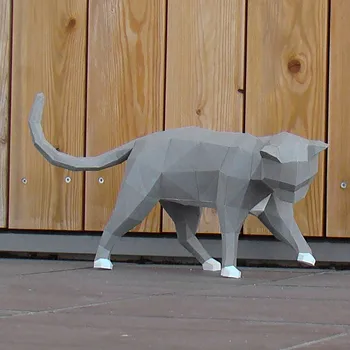 Pantera Statuie De Animale Figurine Geometrice Abstracte Stil Rășină Cat Sculptura Home Office Desktop Decor Cadou