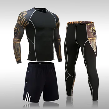 Barbati Dresuri Haine de Formare Antrenament Jogging Sport Set de Funcționare Rashguard Trening de Compresie Sport pentru bărbați Costume Pentru Bărbați