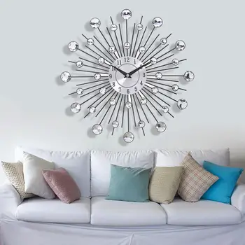 33 cm stil European creatoare de moda ceas de perete cristal de argint, de fier ceas de perete personalitatea art decor camera de zi dormitor c