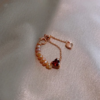 Scoate roșu piersică baroc pearl inel 2020 nou inel sexy femeie deget de bijuterii de moda de Craciun cadou de petrecere inel elegant