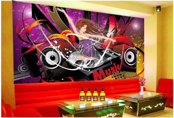 Cameră 3d tapet personalizat murală Muzica DJ Daren Desene animate Beauty Bar Club de noapte de fundal living tapet pentru pereți 3 d