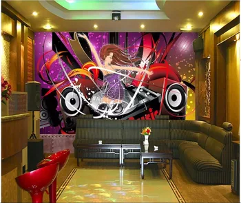 Cameră 3d tapet personalizat murală Muzica DJ Daren Desene animate Beauty Bar Club de noapte de fundal living tapet pentru pereți 3 d
