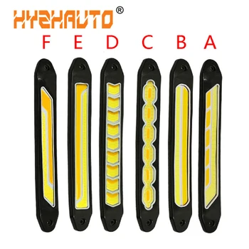 HYZHAUTO 2 buc Flexibil Impermeabil Alb Chihlimbar de Culoare Dual LED Lumini de Zi de Funcționare a Lămpii de Ceață Auto COB DRL Lumina de Semnalizare 12V