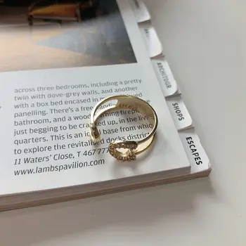 Silvology Argint 925 Placat cu Pin Inele de Aur Elegant de Lux Chic Nordic Inele pentru Femei 2019 Nou Partid de Bijuterii Cadou