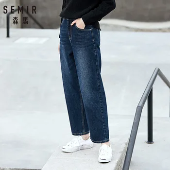 SEMIR Blugi femei elegante, pantaloni femei vrac 2020 toamna noua bumbac coreean pantaloni largi picior de femeie
