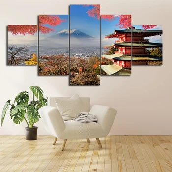 Muntele Fuji Pagoda Panza Pictura Japonia, Muntele Fuji Peisaj Printuri Morden Acasă În Camera De Zi De Decorare Arta De Perete Pictura