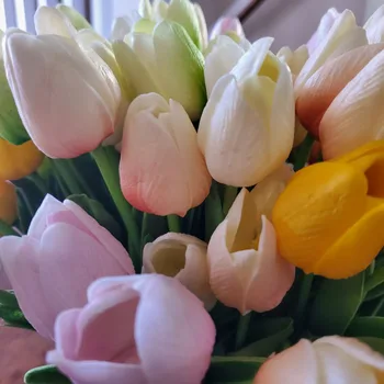 10buc artificiale flori de Lalea nunta decor fals Tulipa Buchet colorat fals Lalea pentru home decor gradina Lalele flori