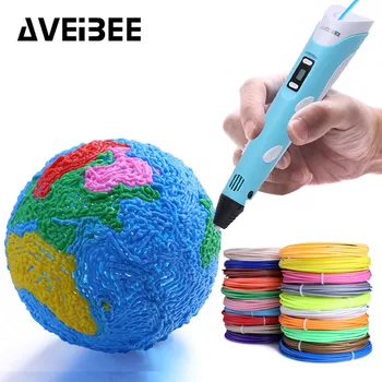 Pen 3D DIY Originale 3 D Imprimare Stilou Cu 100M 20 Culoare PLA Filament ABS Plastic Creative Jucarie Cadou Pentru Copii de Design Desen