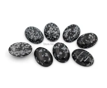 Snowflake Obsidian piatra Dom Oval Cabochon piatra Naturala Spate Plat cabochons 15x20mm 13x18mm 18x25mm