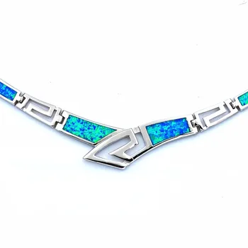 2017 New Sosire Opal Albastru Cravată Colier