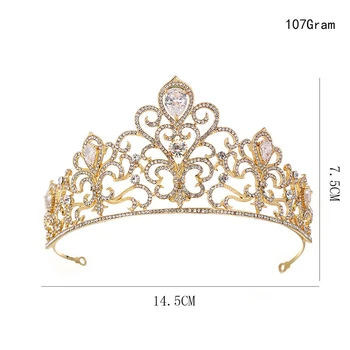 NiuShuya Europene Par Mireasa Bijuterii Zircon Cristal Tiara Cu Bandă De Susținere Regina Coroana Concurs Diadema Femei Accesorii De Par