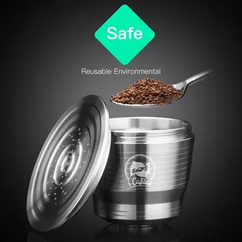 Din oțel inoxidabil Reîncărcabile Cafea Capsulă Capsulă Filtru Dripper Tamper Compatibil cu Nespresso U Mașină de Cafea