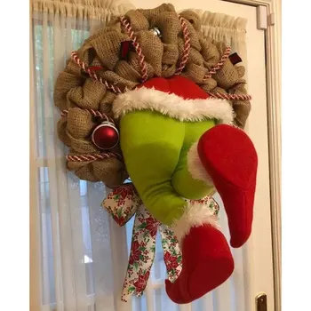 Cum A Furat Grinch Crăciunul Pânză groasă de sac Coronita Ghirlanda de Crăciun Decoratiuni Super-Drăguț și Minunat Cadouri minunate pentru Prietenii TP899